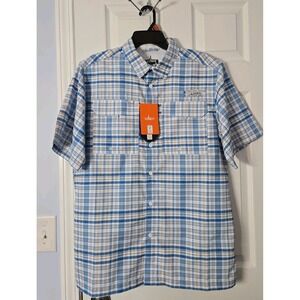 Habit Men's Short Sleeve Shirt Tackle Plaid Size Medium  New With Tags